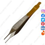 Adson Kocher Forceps with Skin Stopper & Serrated 2x1 Tip