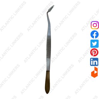 Meriam College Angular Tweezers with Serrated Tip