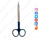 Goldman Fox Scissors 5 inches Curved with Tungsten Carbide blue Handle Surgical Dissection