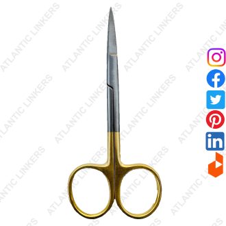 Scissors Surgical 4.5 inches Straight Gold Plated Handle