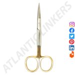 4.5" curved scissors with tungsten carbide inserts